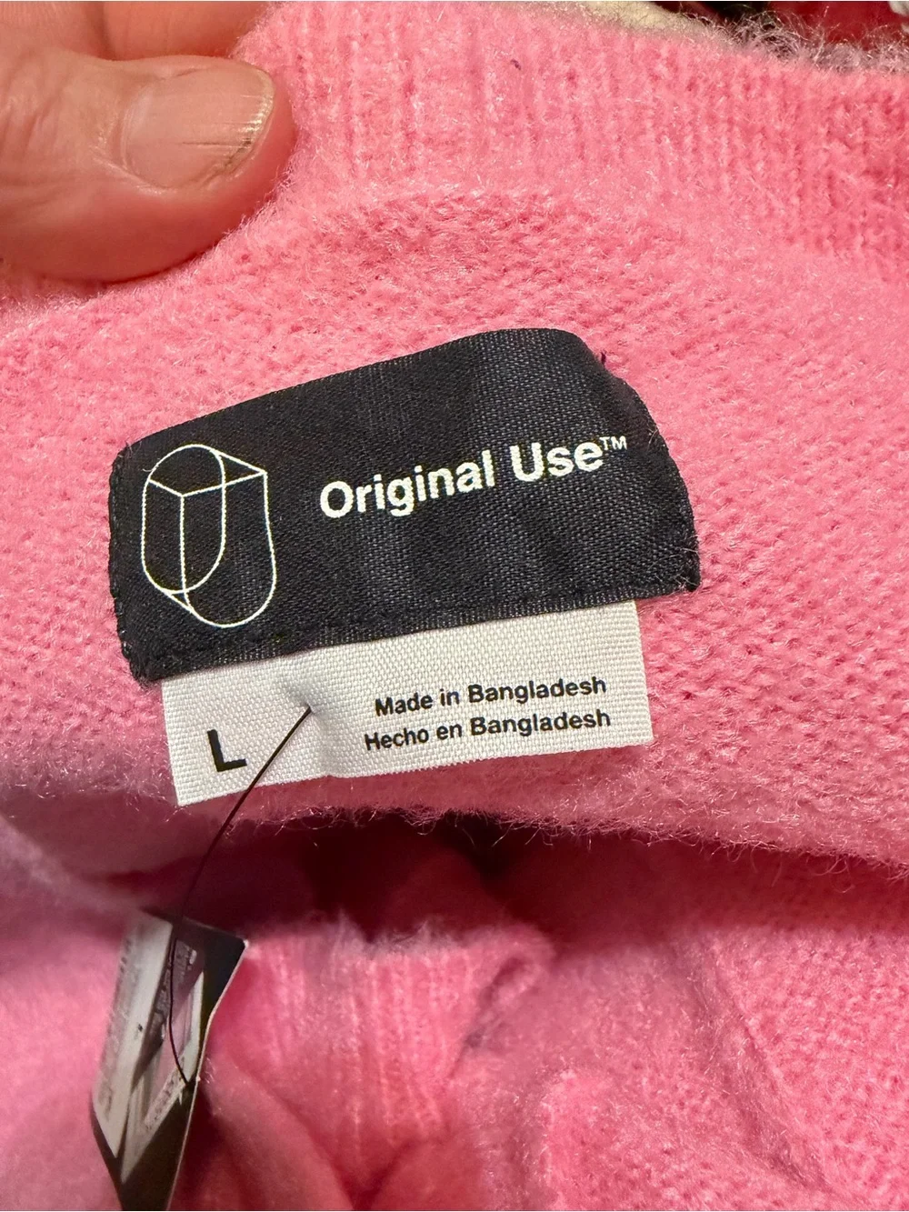 Original Use Soft Pink Women's V-Neck Cardigan with Pockets